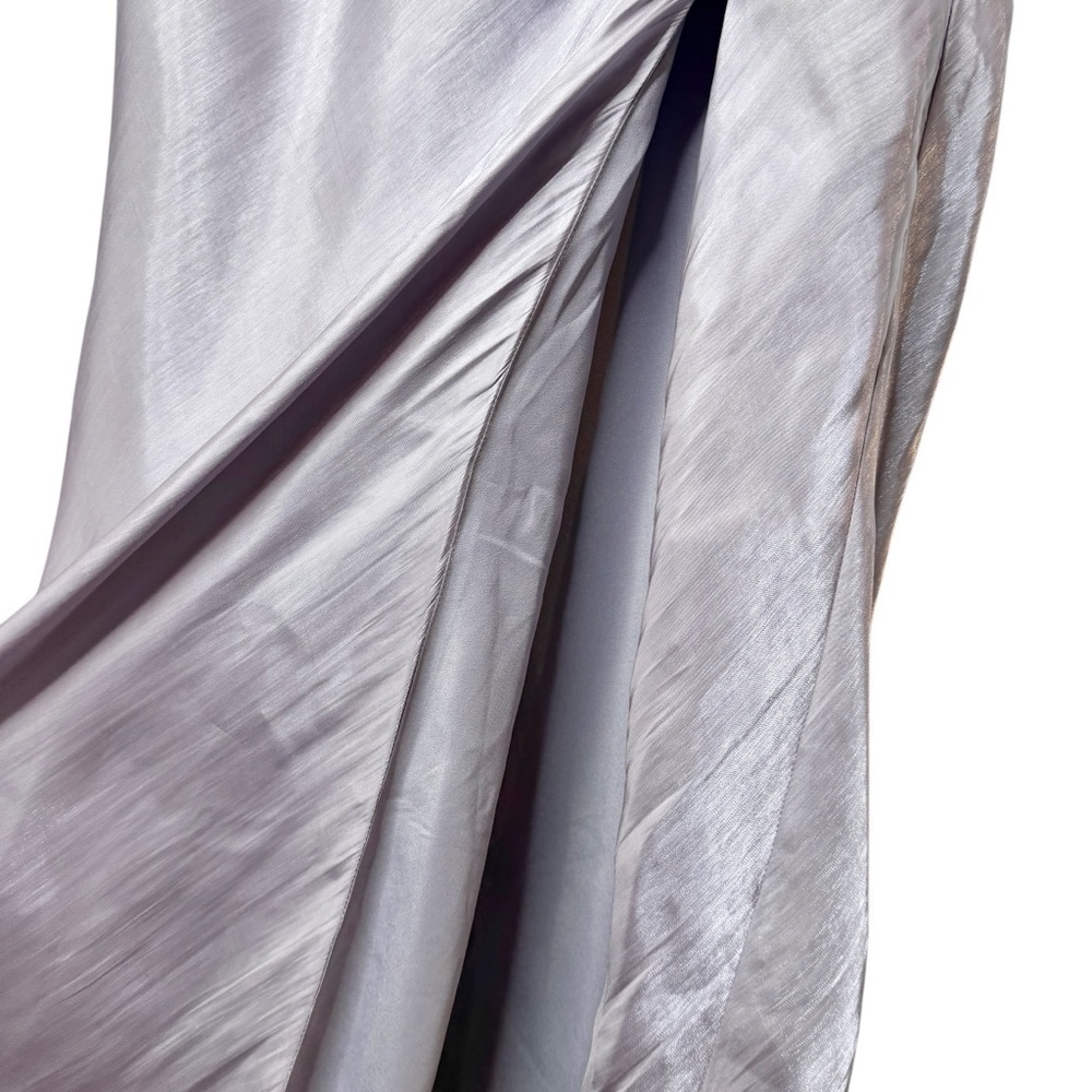 House of Harlow 1960 Lavender Satin Halter Maxi Dress M Lilac Slip Wedding Guest - Picture 5 of 11